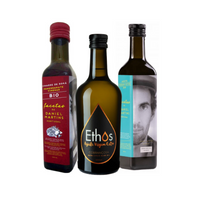 Ethos ir Facetas alyvuogių aliejaus ir granatų acto dovanų rinkinys su dėžute