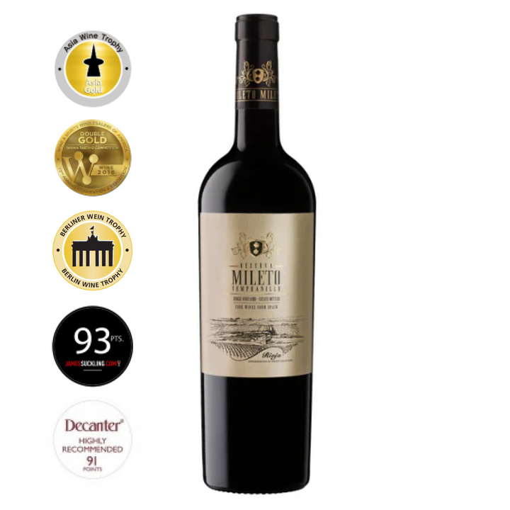 Raudonas vynas Bodegas Alvia Mileto Reserva DOC 2014 750ml