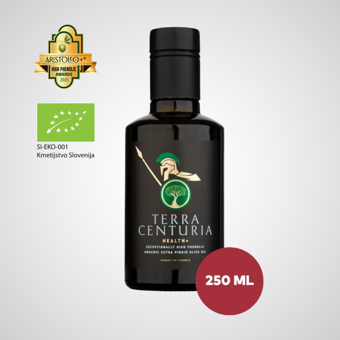 Ekologiškas ypač tyras alyvuogių aliejus Terra Centuria HEALTH+ (250ml)